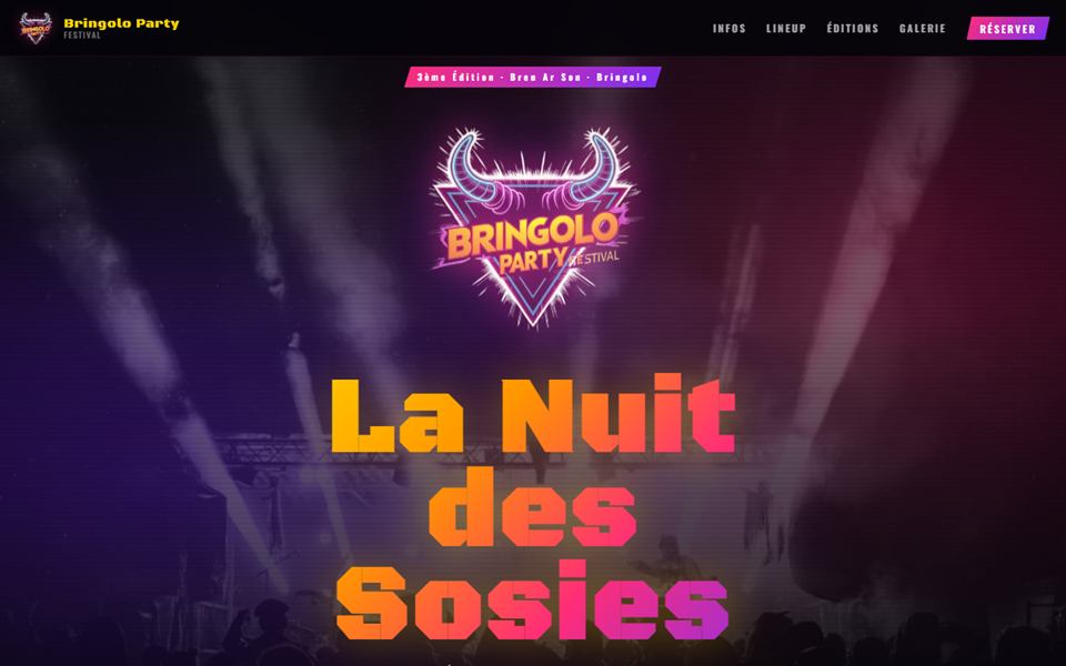 Page d'accueil du site du festival Bringolo Party