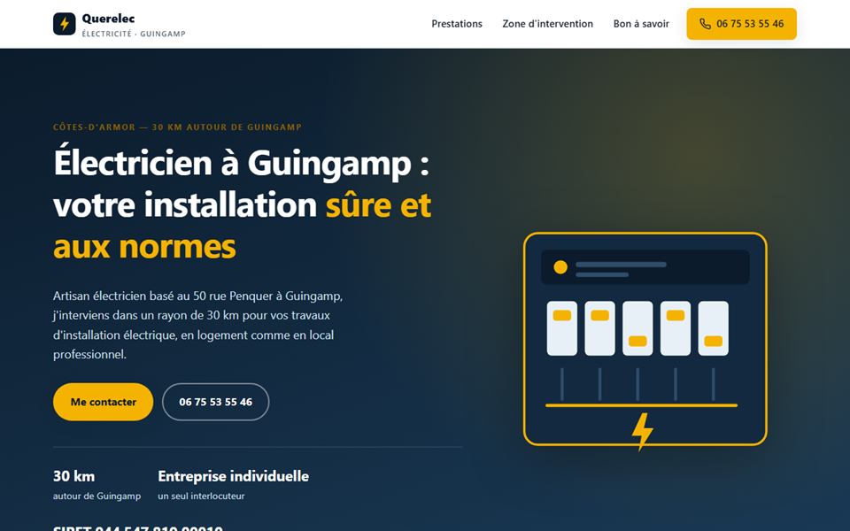 Page d'accueil du site querelec.fr